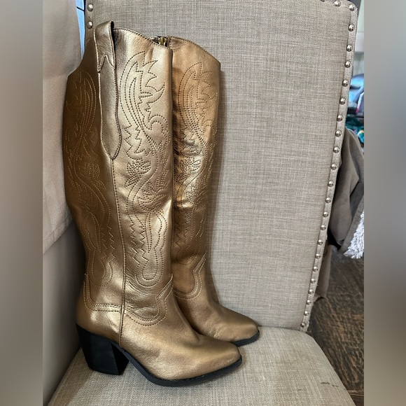 Gianni bini knee high boots Gold - Picture 4 of 5
